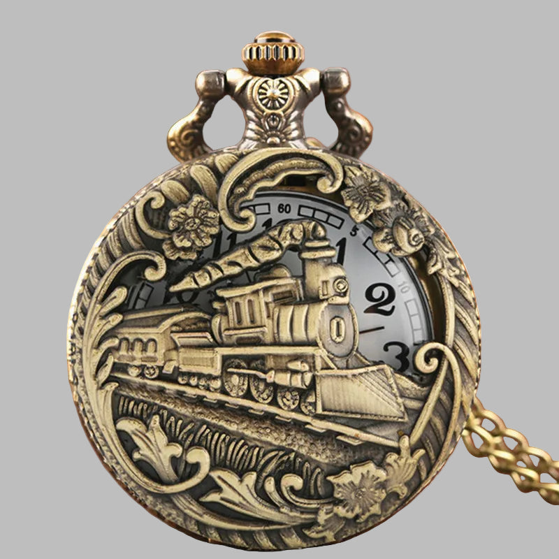 Steampunk Retro Pocket Watch Brown Vintage Locomotive | Gotyka